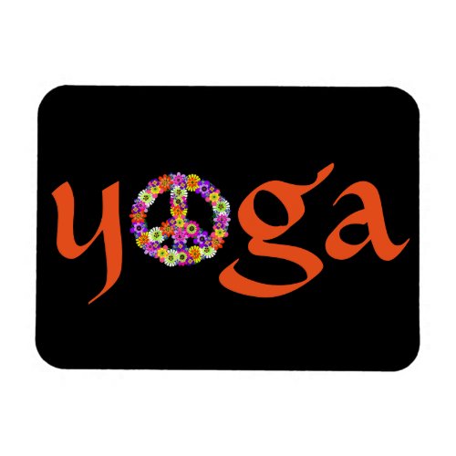 Yoga Peace Sign Floral Magnet