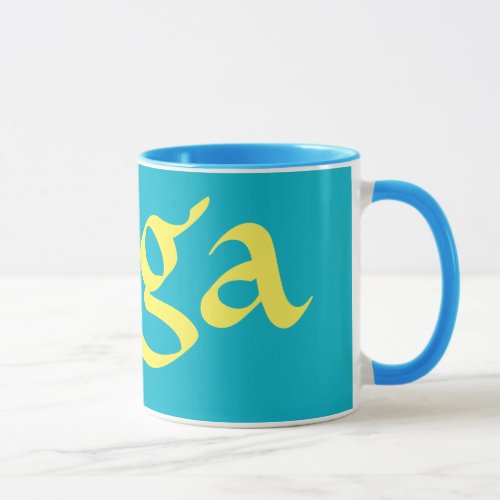 Yoga Peace Sign Floral Mug