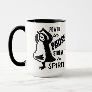 Yoga Penguin Black And White Motivational Mug