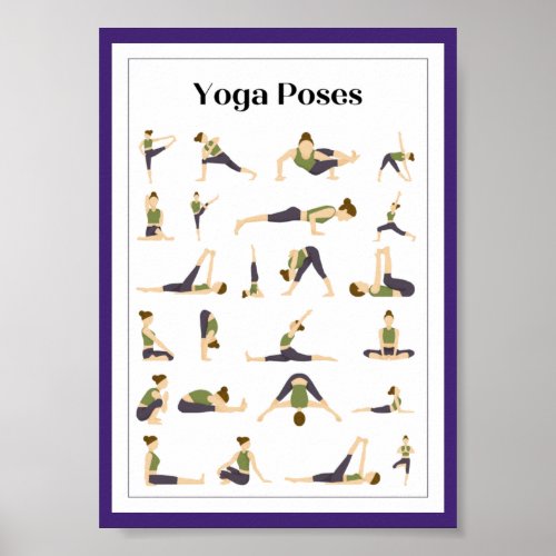 Yoga Pick a Pose Brain Break Poster Blue