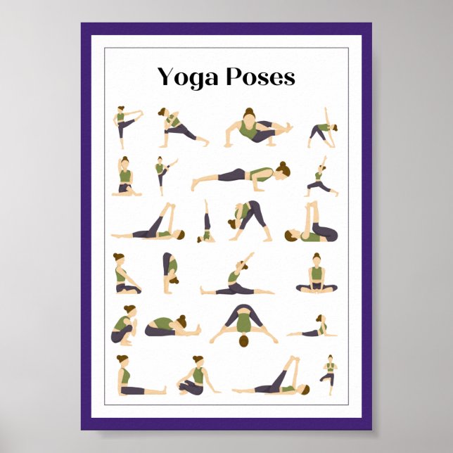 Yoga Pick a Pose Brain Break Poster (Blue) (Front)