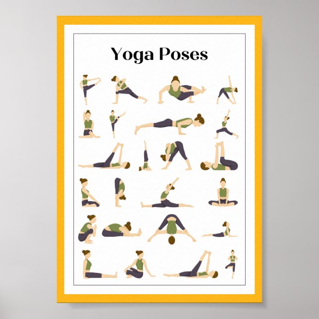 Yoga Pick a Pose Brain Break Poster (Yellow) (Front)