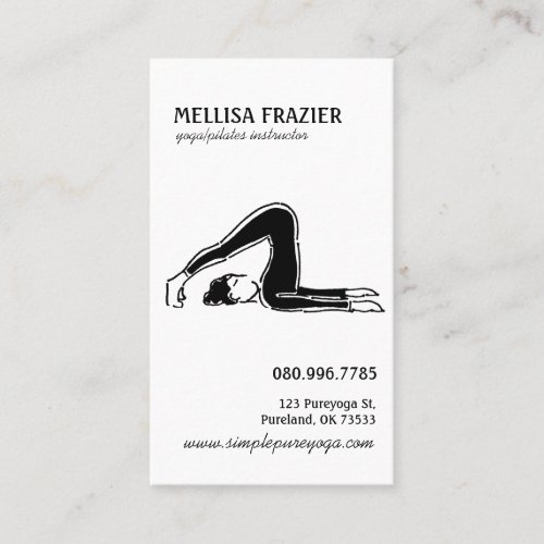 Yoga Pilates BusinessInstructor Business Card