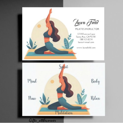 Yoga Pilates Instructor Business Card