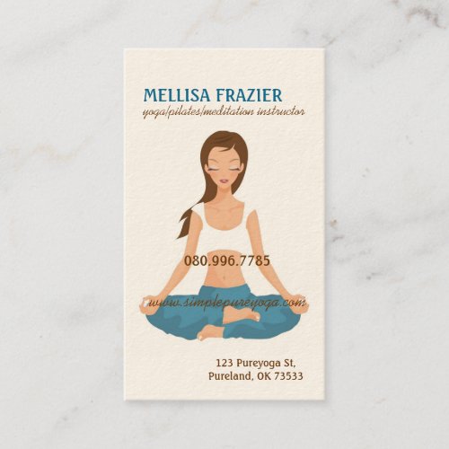 Yoga Pilates Meditation Business/Instructor Business Card Template
