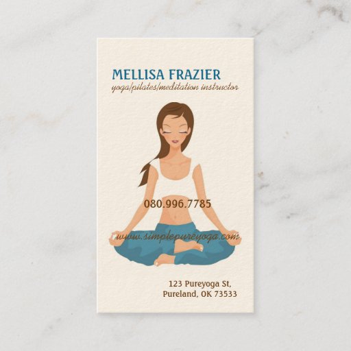 Customizable Yoga Pilates Meditation Business/Instructor Business Card Template