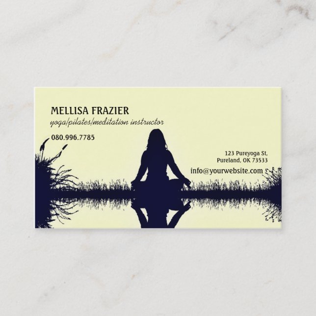 Yoga Pilates Meditation Business/Instructor Business Card (Front)