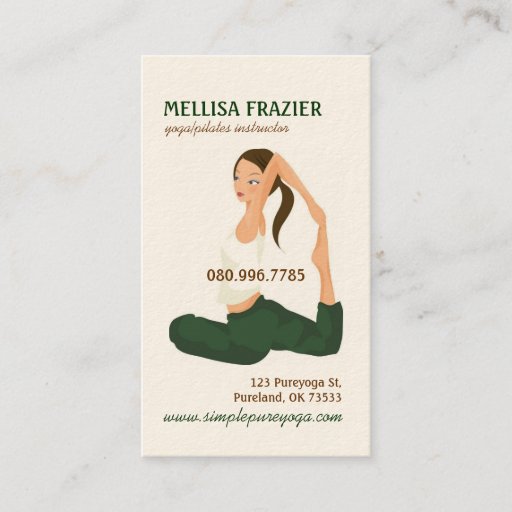 Customizable Yoga Pilates Meditation Business/Instructor Business Card Templates
