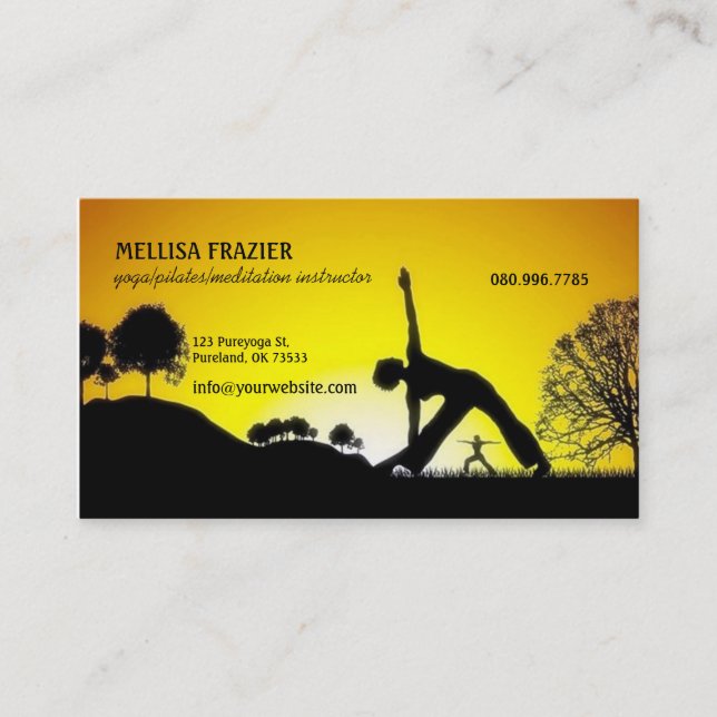 Yoga Pilates Meditation Business/Instructor Business Card (Front)