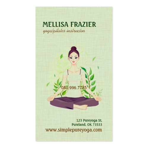 Yoga Pilates Meditation Business/Instructor Double-Sided Standard Business Cards (Pack Of 100)