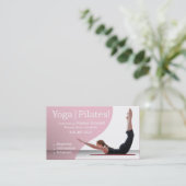 "Yoga | Pilates!" Pilates Instruction, Yoga Class Business Card (Standing Front)