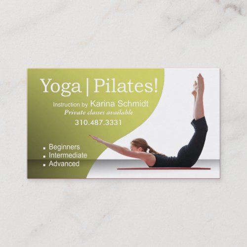 Yoga  Pilates Pilates Instruction Yoga Class Business Card