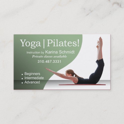 Yoga  Pilates Pilates Instruction Yoga Class Business Card