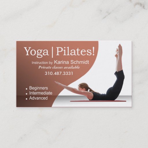 Customizable "Yoga | Pilates!" Pilates Instruction, Yoga Class Business Card
