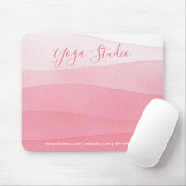 Yoga Pilates Reiki Studio Pink Ombre Watercolor Mouse Pad