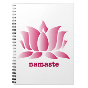 yoga pink lotus namaste notebook
