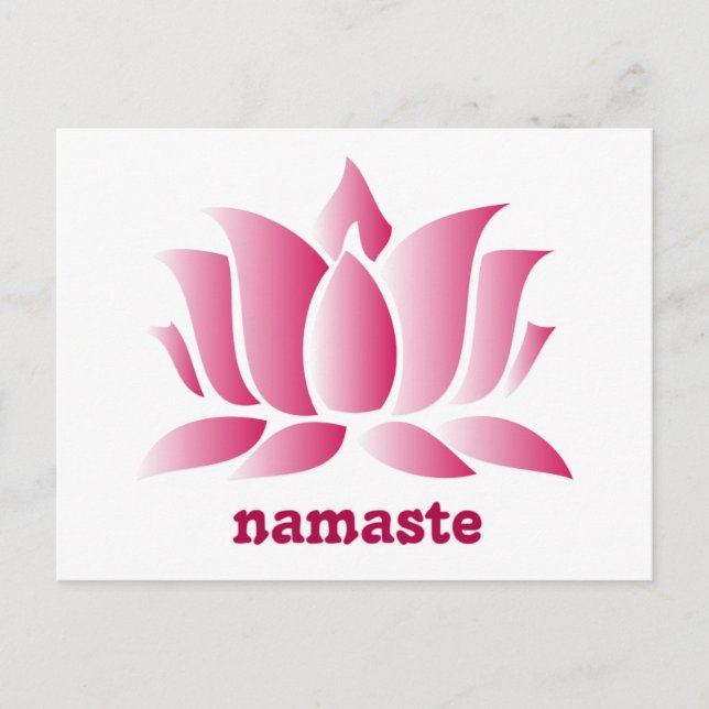 yoga pink lotus namaste postcard (Front)