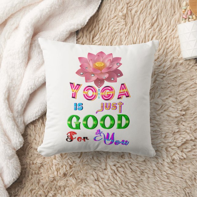 Yoga Polyester Is Just Good For You Throw Pillow (Blanket)
