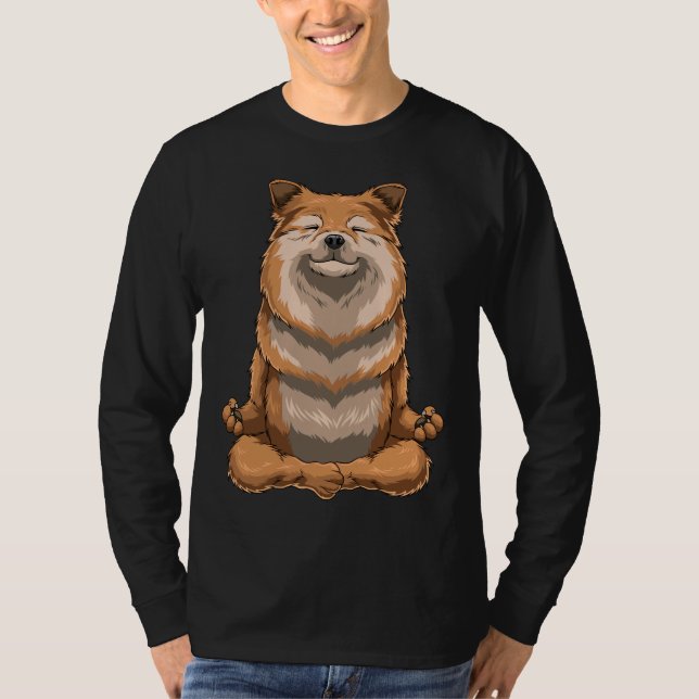 Yoga Pomeranian Dog T-Shirt (Front)