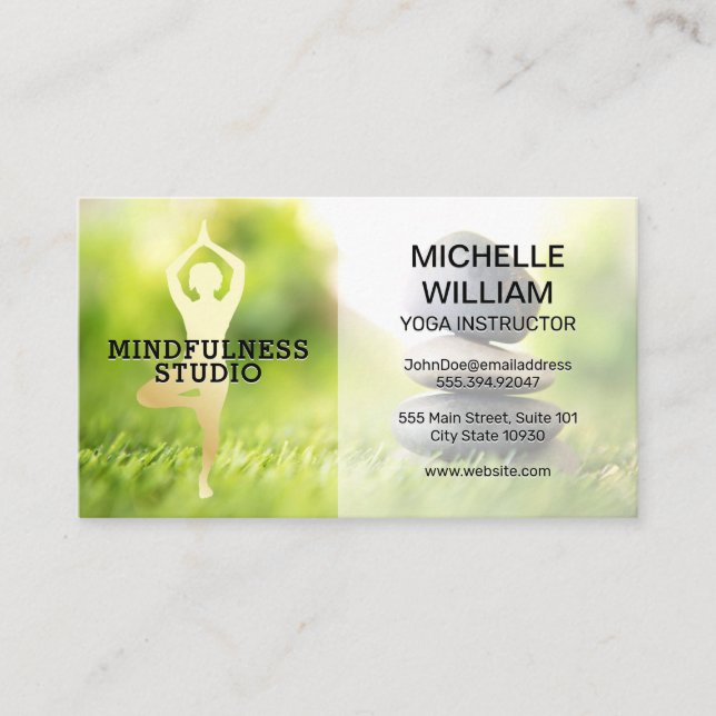 Yoga Pose | Balanced Stones Business Card (Front)