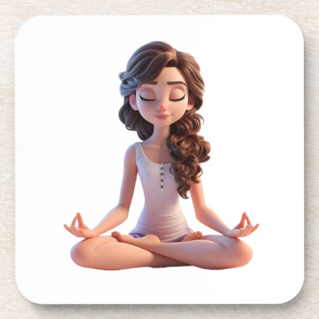 Yoga pose beverage coaster (Front)