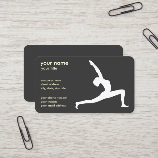 Customizable Yoga Silhouette Business Cards