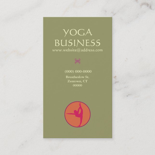 Yoga Pose Business Card (Front)