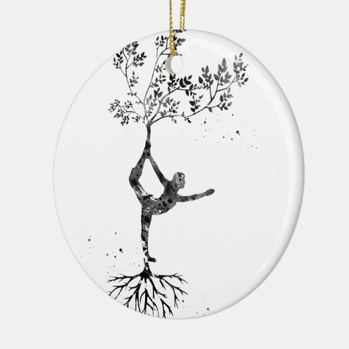 Yoga pose ceramic ornament