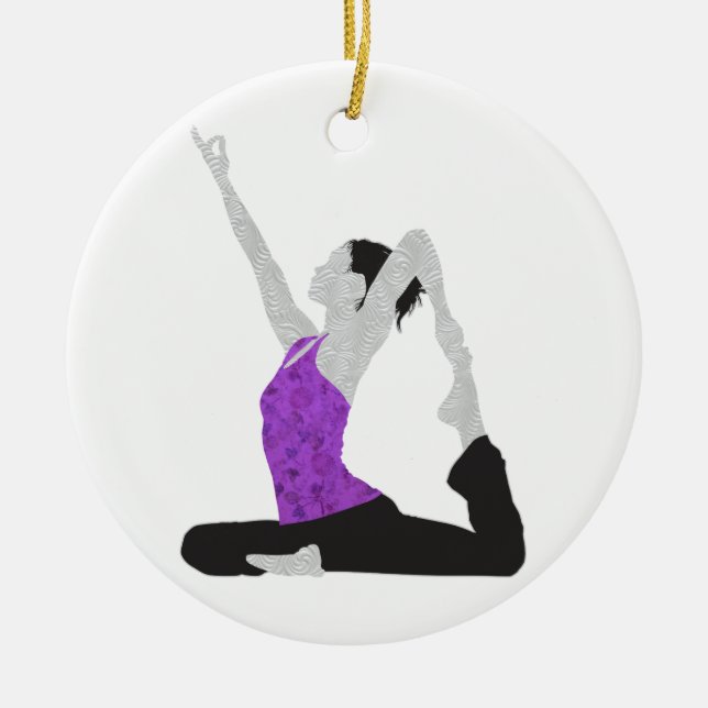 Yoga Pose Ceramic Ornament (Front)