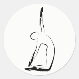 Yoga pose classic round sticker