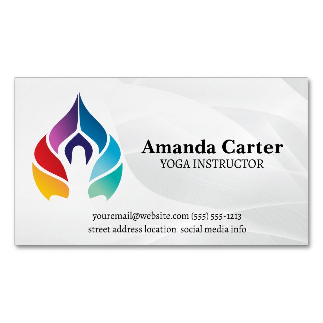 Yoga Pose | Colors Business Card Magnet (Front)
