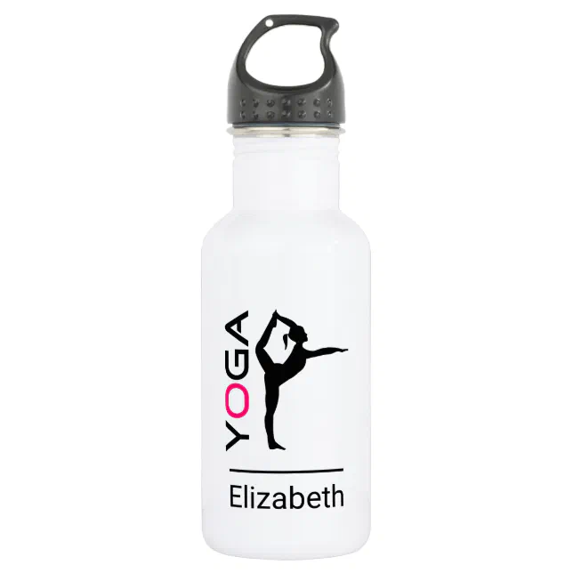 Yoga Pose Female Silhouette Personalized Stainless Steel Water Bottle ...