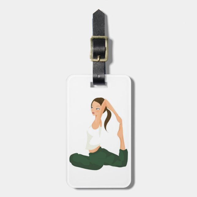 Yoga Pose Female Yoga Practitioner Personalized Luggage Tag (Front Vertical)