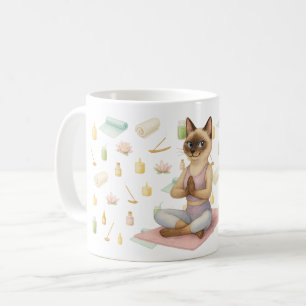 Yoga Pose for Siamese Cat Lovers Coffee Mug