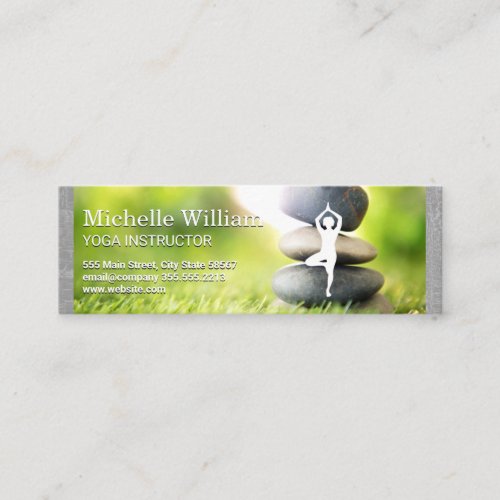 Yoga Pose Icon  Stacked Stones Mini Business Card