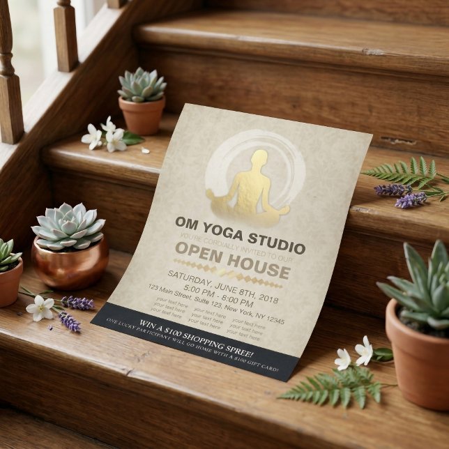 YOGA Pose Instructor Studio Open House ZEN Symbol Flyer (Creator Uploaded)