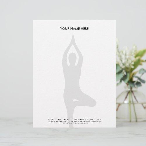 Yoga pose letterhead template design with logo