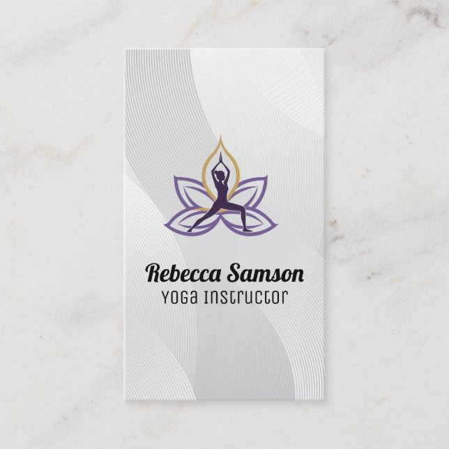 Yoga Pose | Lotus Flower Business Card (Front)