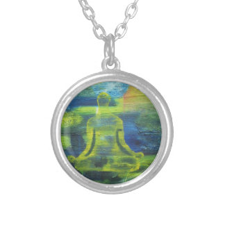 yoga pose lotus necklace buddah green