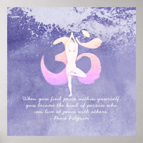 YOGA Pose MeditatioInstructor Om Quote Poster