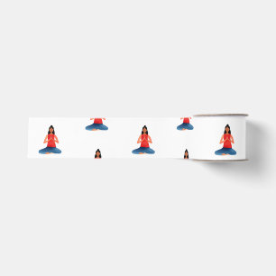 Yoga Pose, Meditation, New Age Art Grosgrain Ribbon