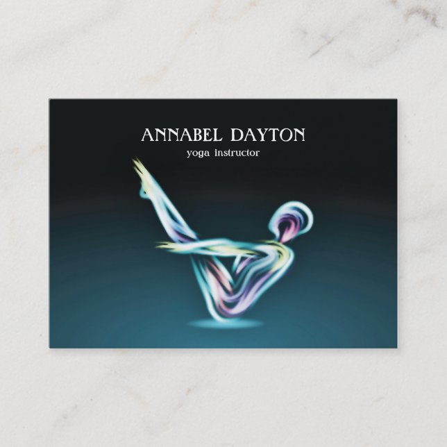 Yoga Pose Modern Colorful Business Card (Front)