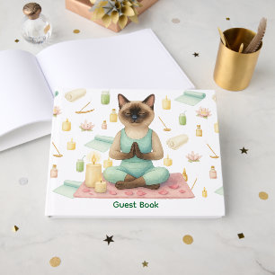 Yoga Pose Namaste for Siamese Cat Lovers  Guest Book