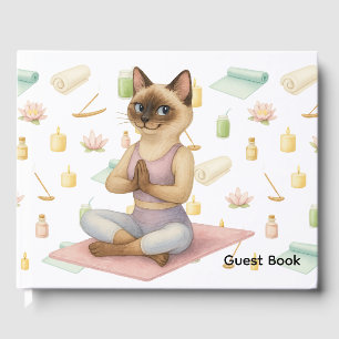 Yoga Pose Namaste for Siamese Cat Lovers Guest Book