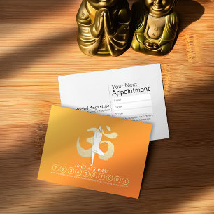 YOGA Pose OM Symbol Class Pass Loyalty Appointment Card