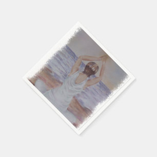 YOGA POSE ON THE BEACH PAPER NAPKINS