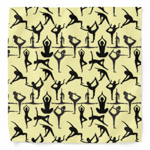 Yoga pose pattern 01.w L Yellow BG Bandana