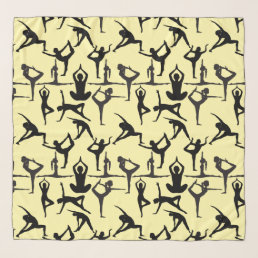 Yoga pose pattern 01 w. L Yellow BG Scarf