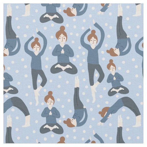 Yoga Pose Pattern Fabric