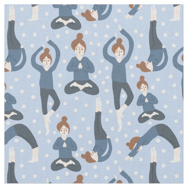 Yoga Pose Pattern Fabric (Close Up)